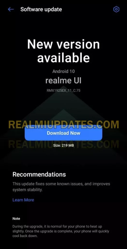 Realme 5s September 2021 Security Update ScreenShot - RealmiUpdates