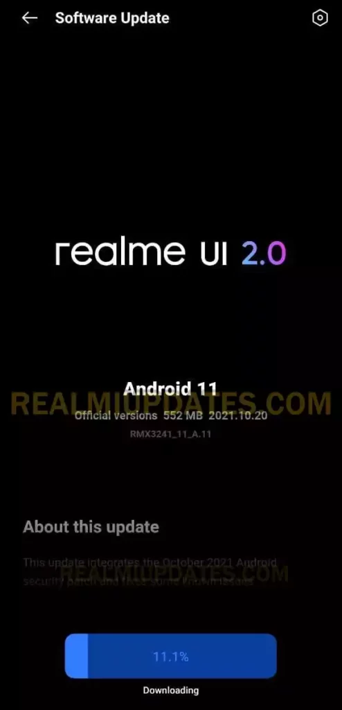 Realme 8 5G October 2021 Security Update Screenshot - RealmiUpdates