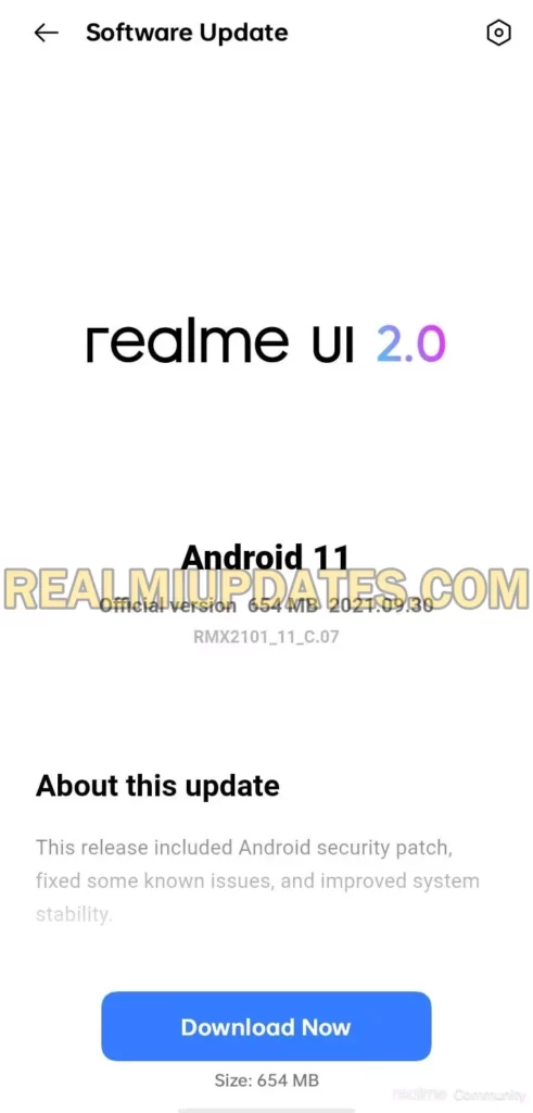 Realme C17 September 2021 Security Update Screenshot - RealmiUpdates