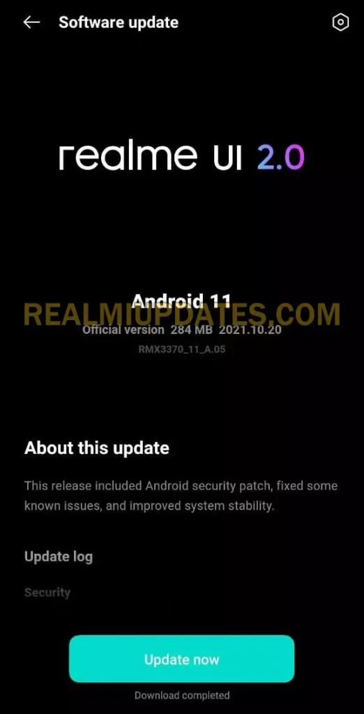 Realme GT Neo 2 October 2021 Security Update Screenshot - RealmiUpdates