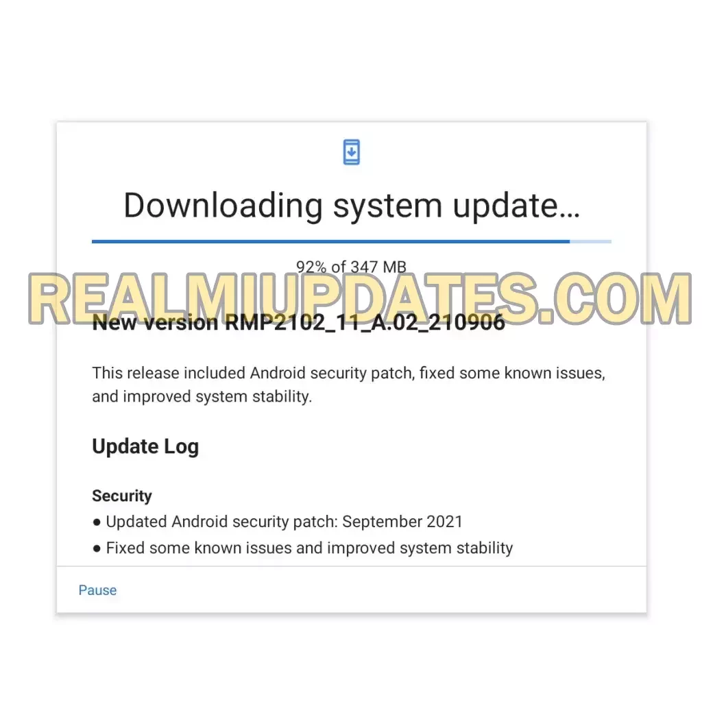 Realme Pad September 2021 Security Update Screenshot - RealmiUpdates