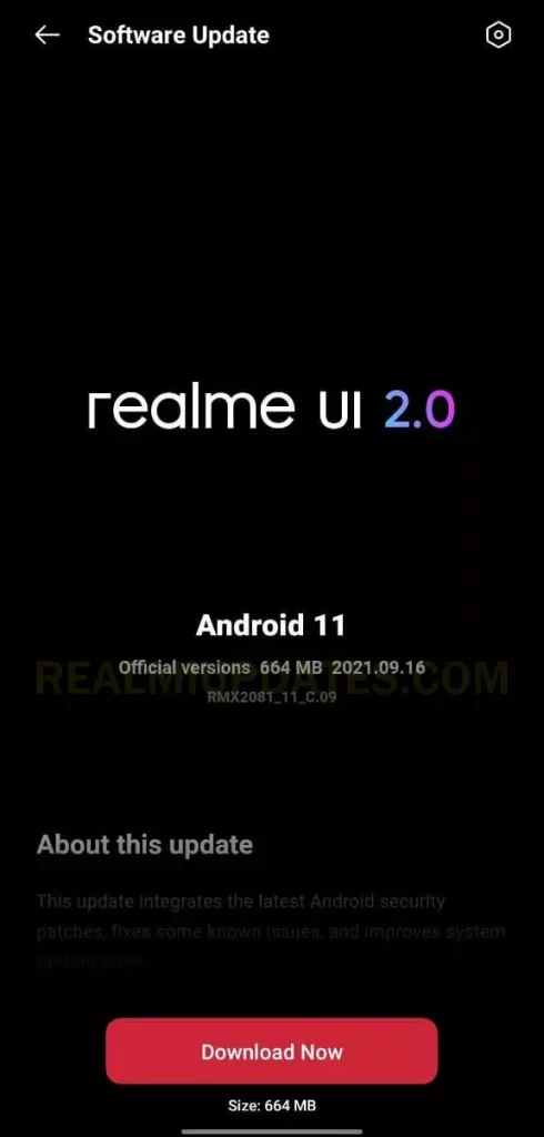 Realme X3 September 2021 Security Update Screenshot - RealmiUpdates