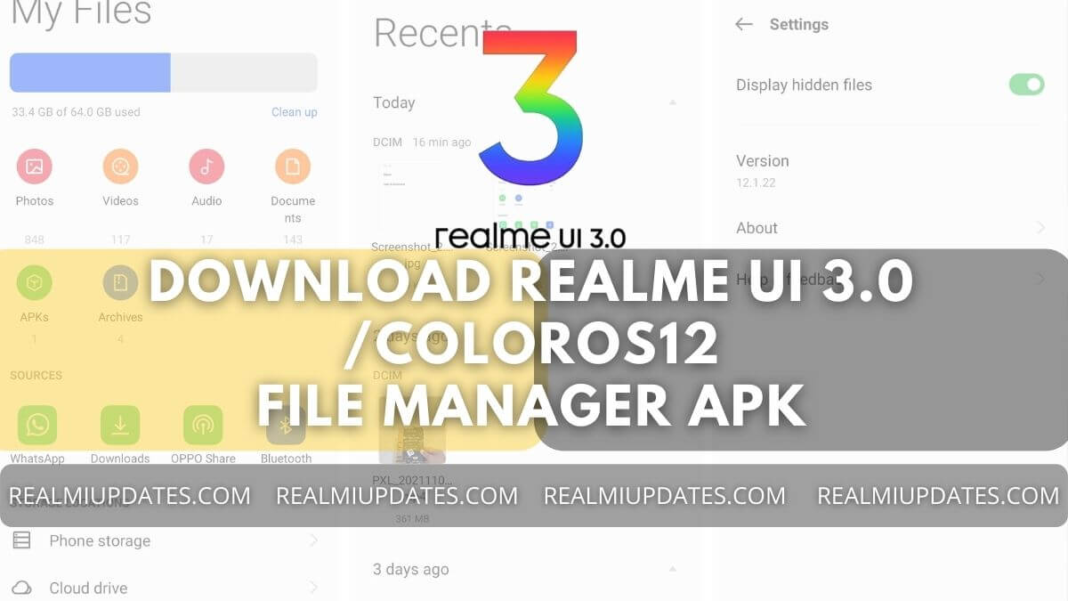 Download Realme UI 3.0 ColorOS12 File Manager APK - RealmiUpdates.Com