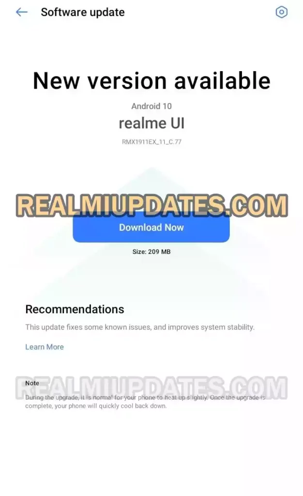 Realme 5 November 2021 Security Update Screenshot - RealmiUpdates.Com