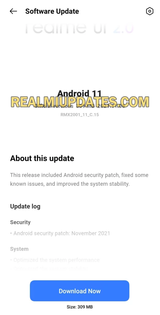 Realme 6 November 2021 Security Update Screenshot - RealmiUpdates.Com