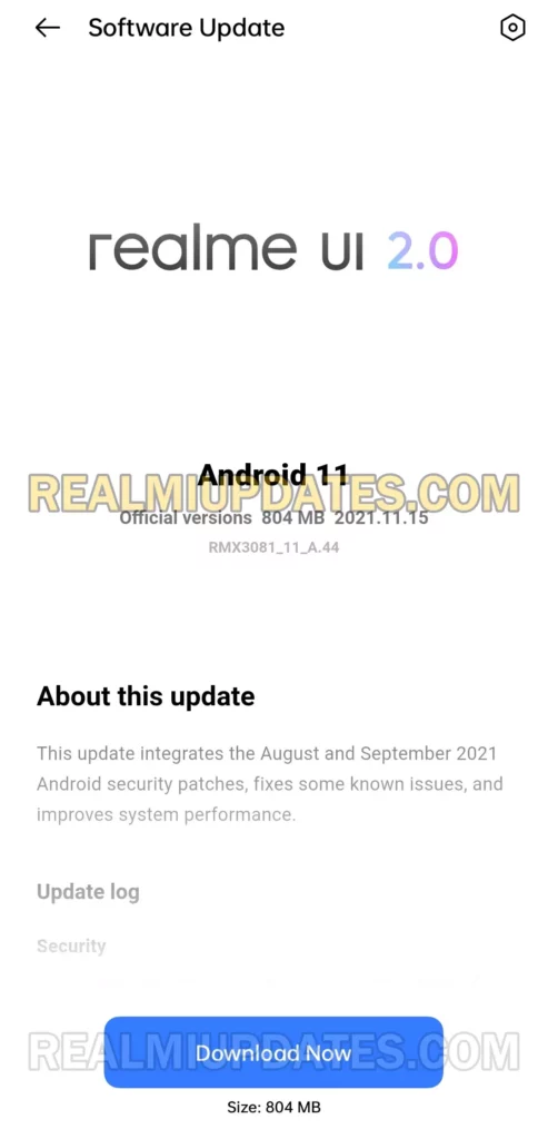 Realme 8 Pro November 2021 Security Update Screenshot - RealmiUpdates.Com