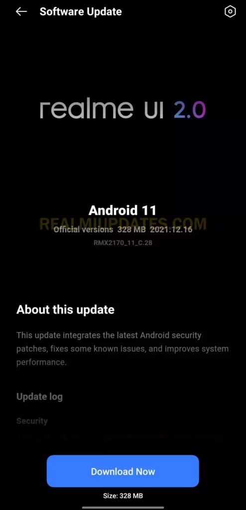 Realme 7 Pro December 2021 Security Update Screenshot - RealmiUpdates