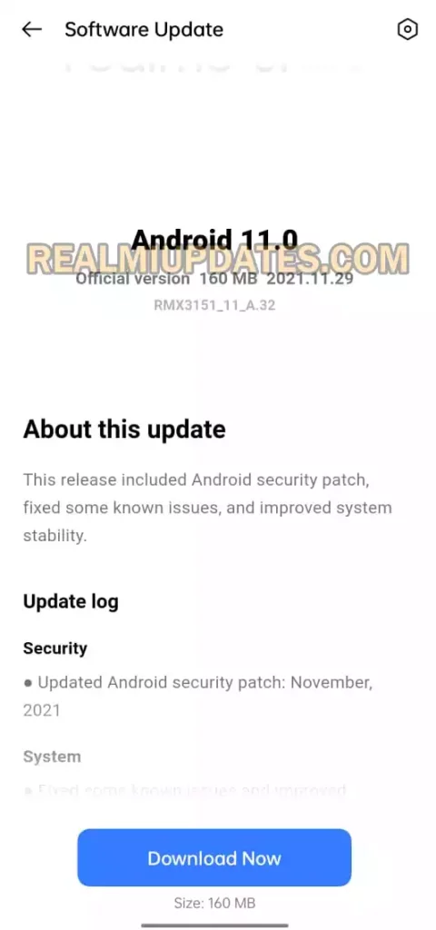 Realme 8i November 2021 Security Update Screenshot - RealmiUpdates.Com
