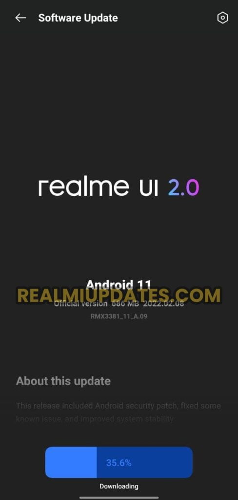 Realme 8s 5G January 2022 Security Update Screenshot - RealmiUpdates.Com