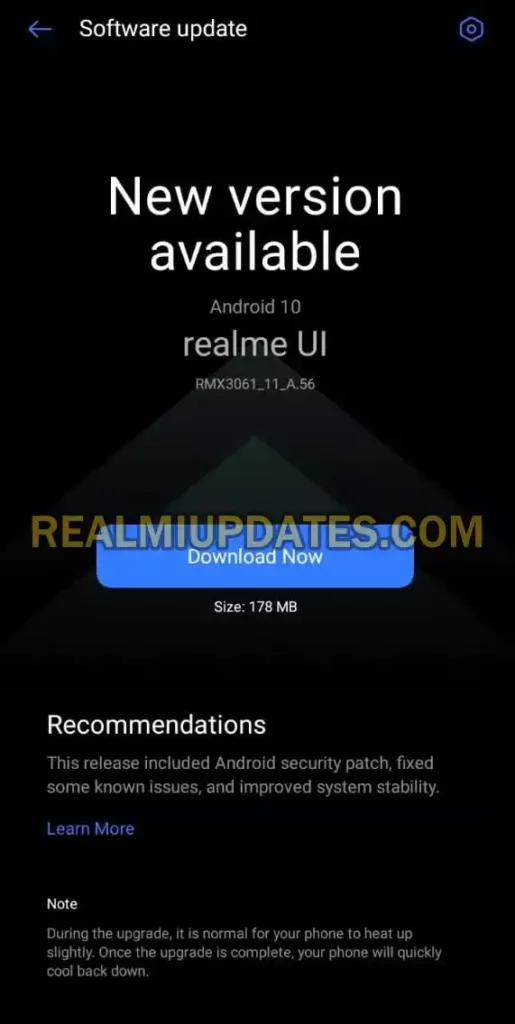 Realme C20 November 2021 Security Update Screenshot - RealmiUpdates.Com