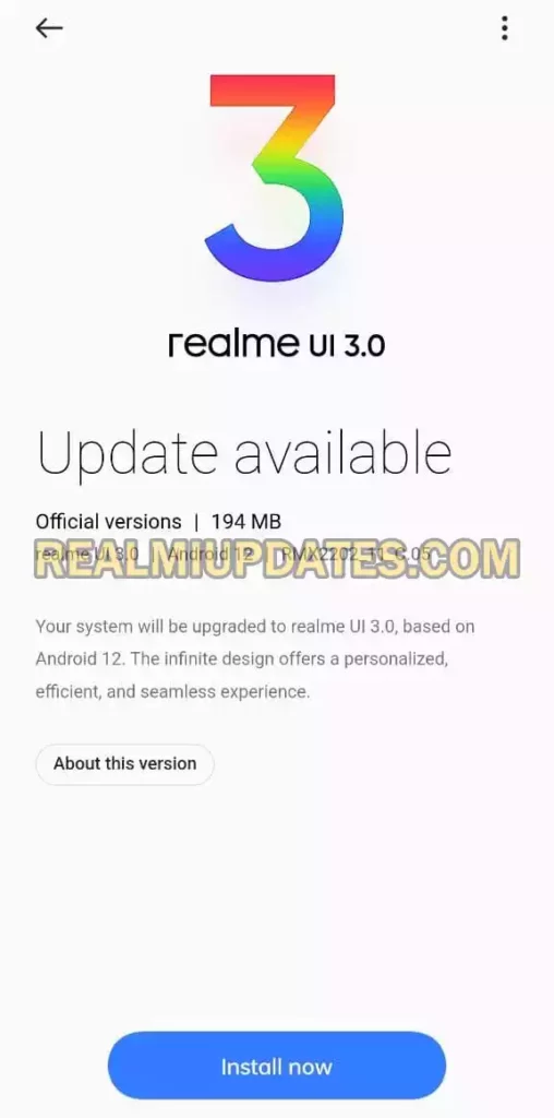Realme GT Android 12 Realme UI 3.0 Stable Update Screenshot - RealmiUpdates.Com
