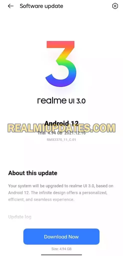 Realme GT Neo 2 Realme UI 3.0 Android 12 Beta 1 Update Screenshot - RealmiUpdates.Com