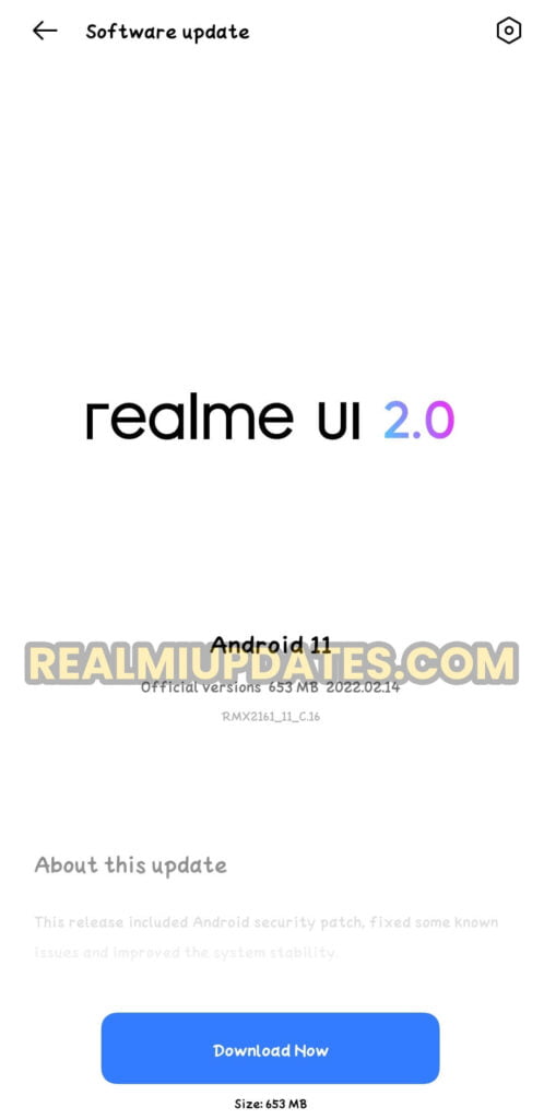 Realme Narzo 20 Pro February 2022 Security Update Screenshot - RealmiUpdates.Com