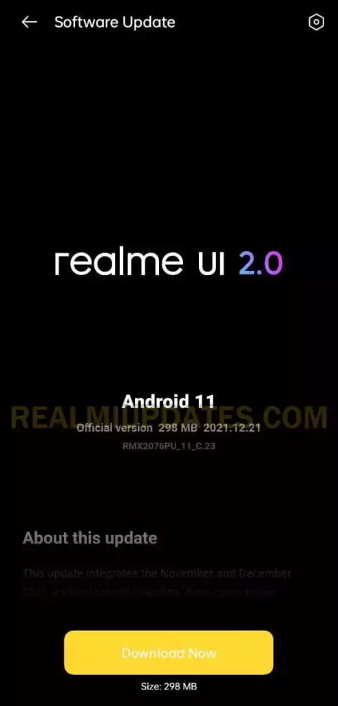 Realme X50 Pro December 2021 Security Update Screenshot - RealmiUpdates.Com