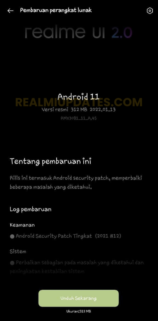 Realme 8 Pro December 2021 Security Update Screenshot - RealmiUpdates.Com