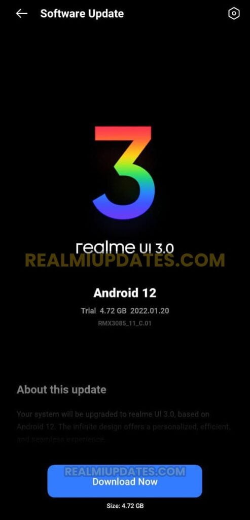 Realme 8 Realme UI 3.0 Android 12 Beta 1 Update Screenshot - RealmiUpdates.Com