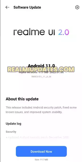 Realme 8i December 2021 Security Update Screenshot - RealmiUpdates.Com