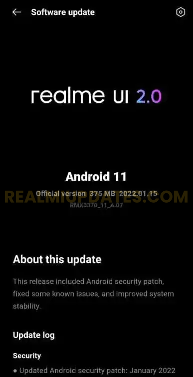 Realme GT Neo 2 January 2022 Security Update - RealmiUpdates.Com