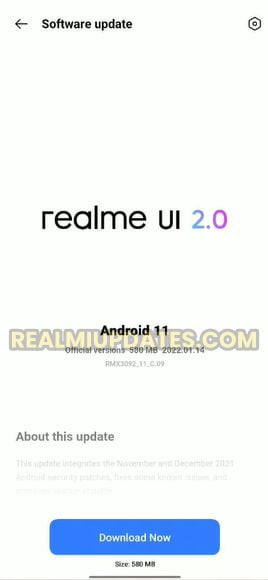 Realme X7 January 2022 Security Update Screenshot - RealmiUpdates.Com