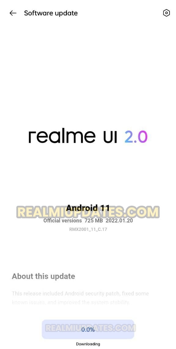 Realme 6 January 2022 Security Update Screenshot - RealmiUpdates.Com