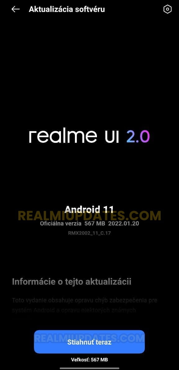Realme 6i January 2022 Security Update Screenshot - RealmiUpdates.Com