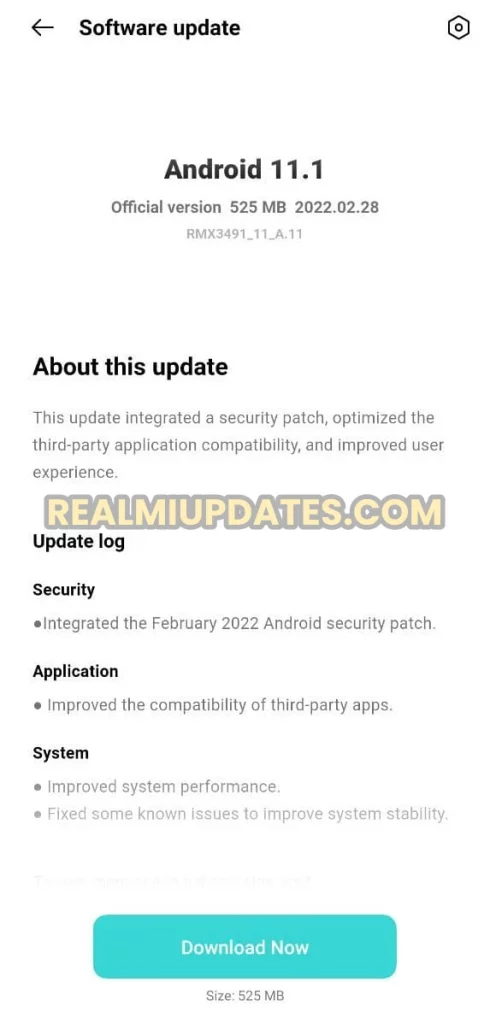 Realme 9i February 2022 Security Update Screenshot - RealmiUpdates.Com