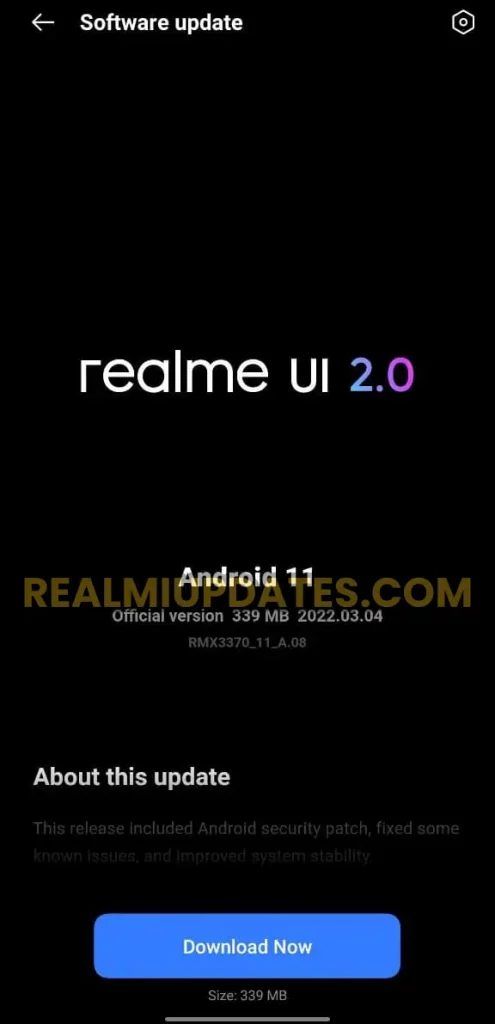 Realme GT Neo 2 March 2022 Update Screenshot - RealmiUpdates.Com