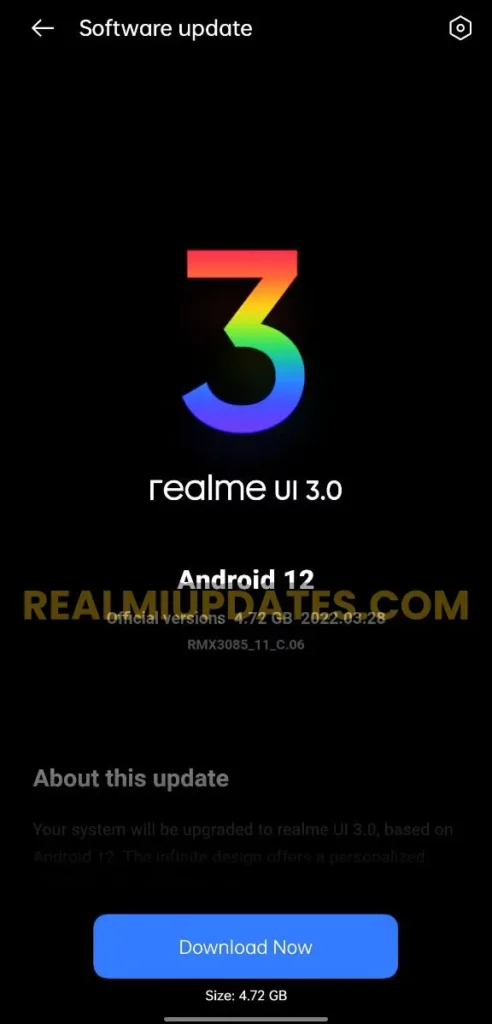 Realme 8 Android 12 Realme UI 3.0 Stable Update Screenshot - RealmiUpdates.Com