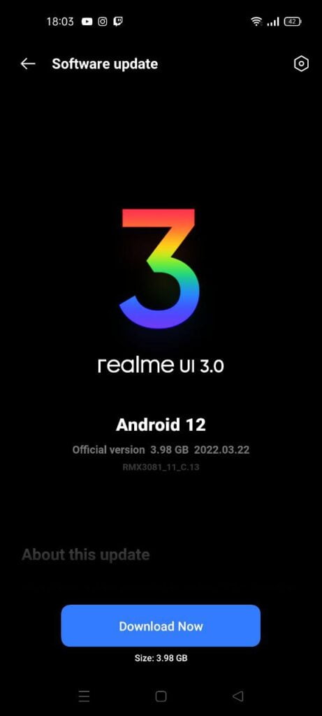 Realme 8 Pro Android 12 Realme UI 3.0 Stable Update Screenshot - RealmiUpdates.Com