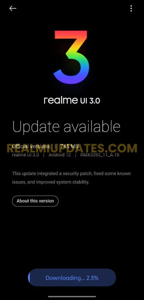 Realme 9 Pro Plus March 2022 Security Update Screenshot - RealmiUpdates.Com
