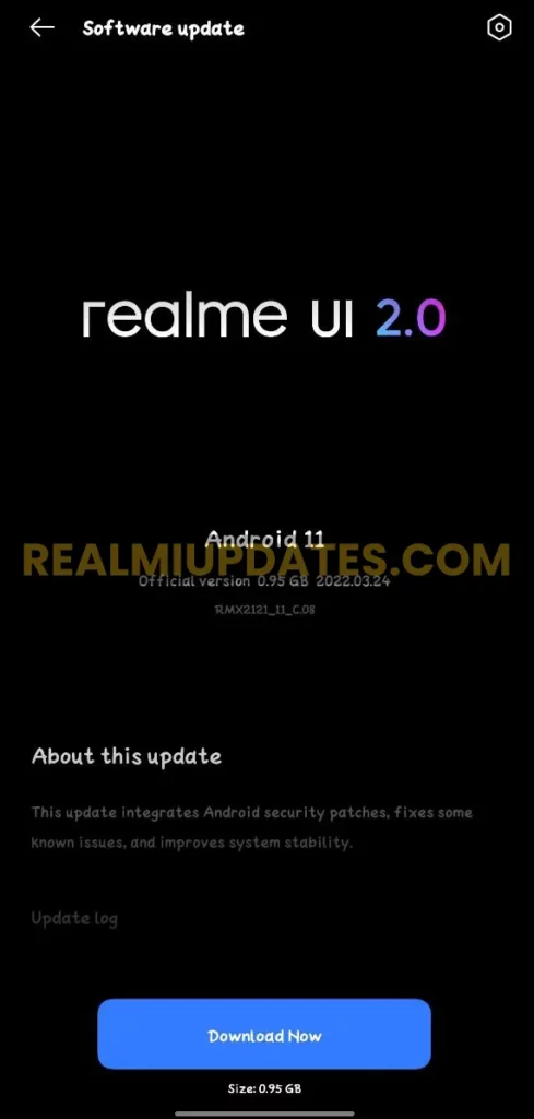 Realme X7 Pro March 2022 Security Update Screenshot - RealmiUpdates.Com