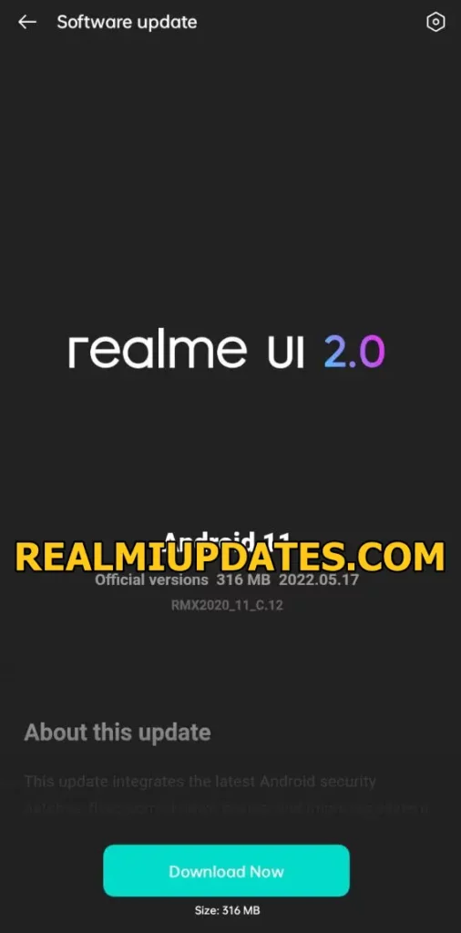 Realme Narzo 10A May 2022 Security Update Screenshot - RealmiUpdates.Com