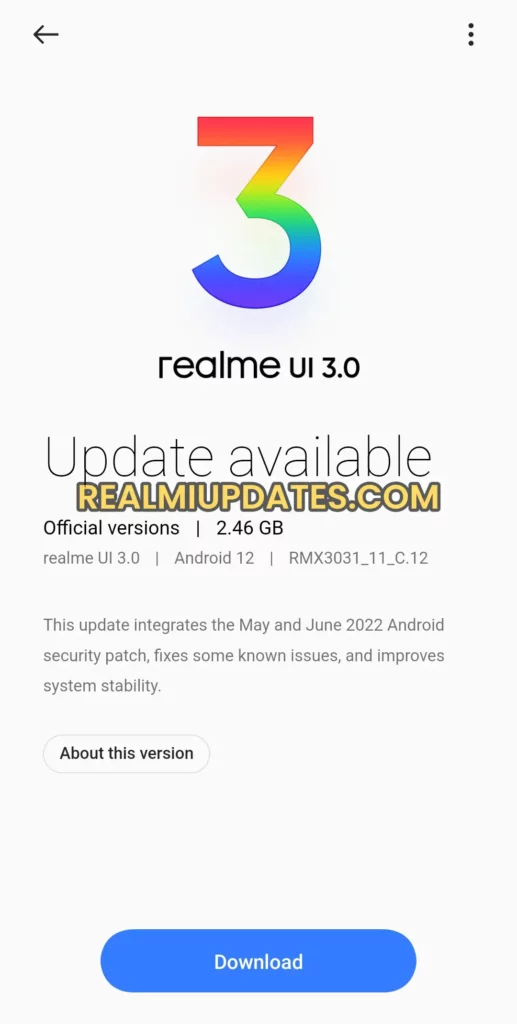 Realme X7 Max 5G June 2022 Security Update Screenshot - RealmiUpdates.Com