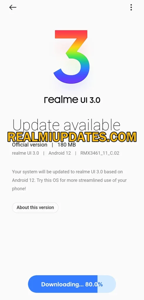 Realme 9 5G Speed Edition Android 12 Realme UI 3.0 Stable Update Screenshot - RealmiUpdates.Com