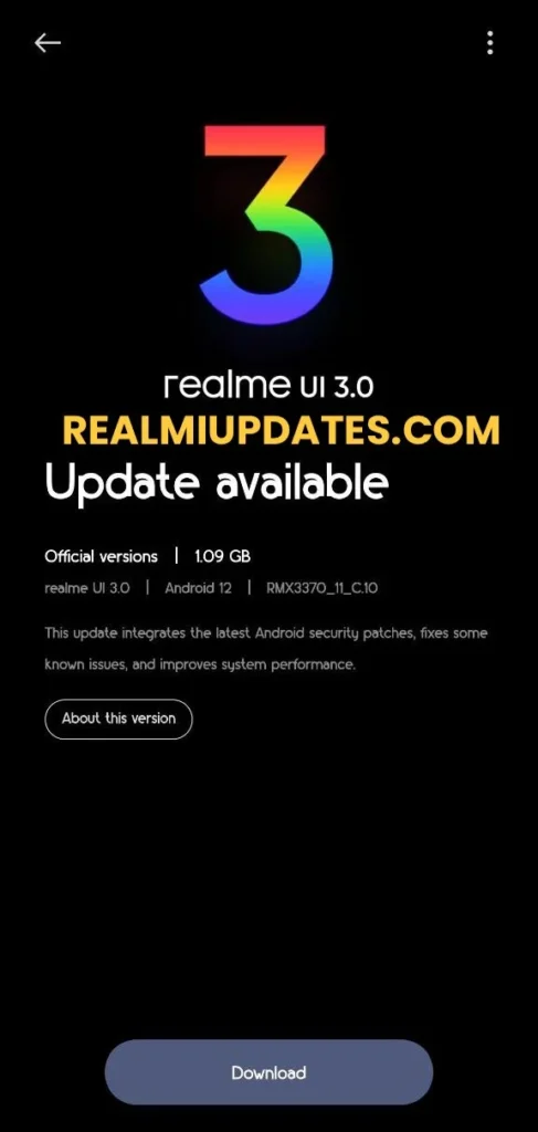 Realme GT Neo 2 November 2022 Security Update Screenshot - RealmiUpdates
