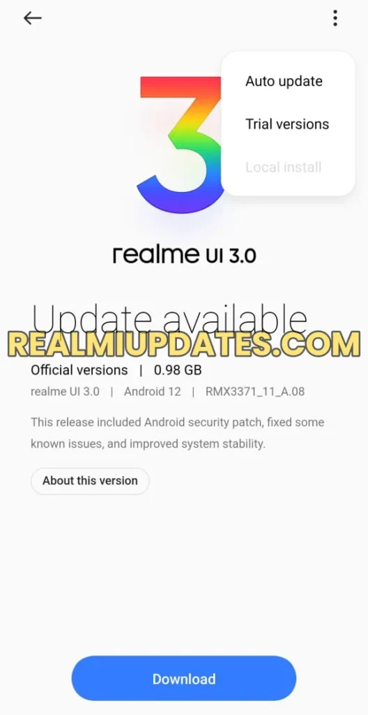 Realme GT Neo 3T October 2022 Update Screenshot - RealmiUpdates.Com