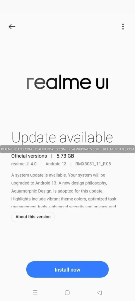 Realme X7 Max Android 13 Based Realme UI 4.0 Update Screenshot - RealmiUpdates.com
