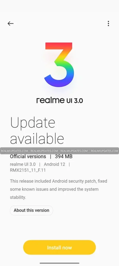 Realme 7 November 2022 Security Update Screenshot - RealmiUpdates