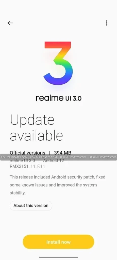Realme 7 November 2022 Security Update Screenshot - RealmiUpdates.Com